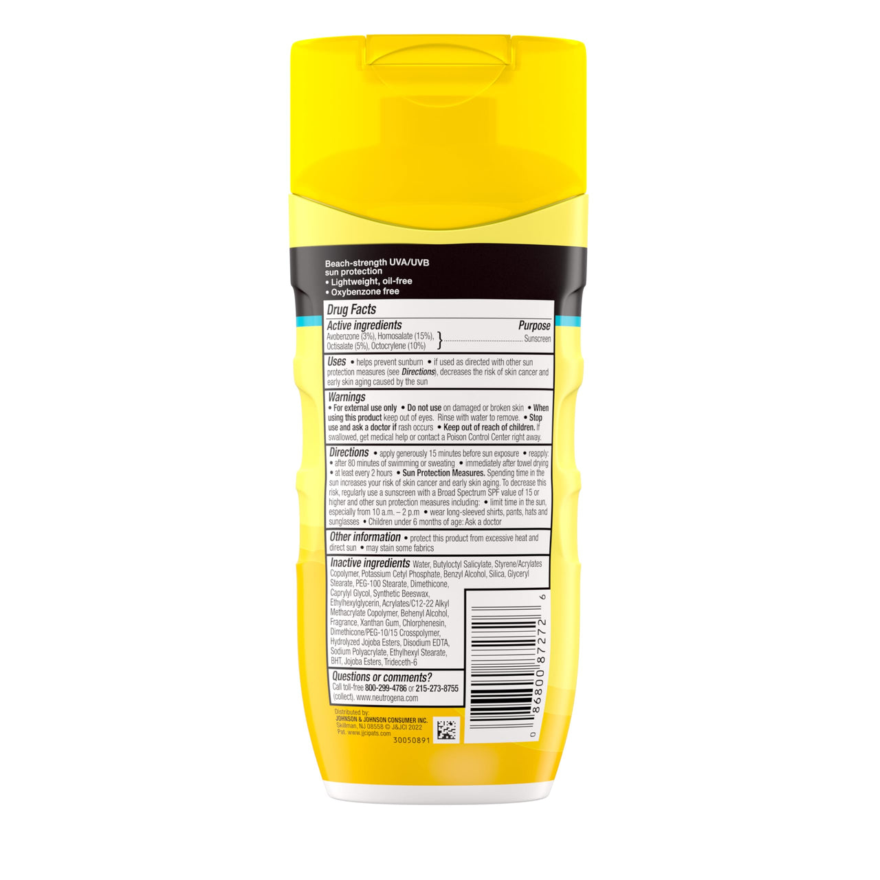 Neutrogena Sunscreen Lotion Beach Defense SPF 70, Face & Body Sunscreen, Broad Spectrum, Fast Absorbing, 6.7 Fl Oz, Water Resistant 80 Min, Oil-Free, Oxybenzone & Octinoxate Free