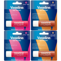 Thumbnail for Vaseline Lip Therapy Variety 4-Pack – Rosy Lips + Cocoa Butter Moisturizing Lip Balm with Vitamin E, 0.16 Oz Ea