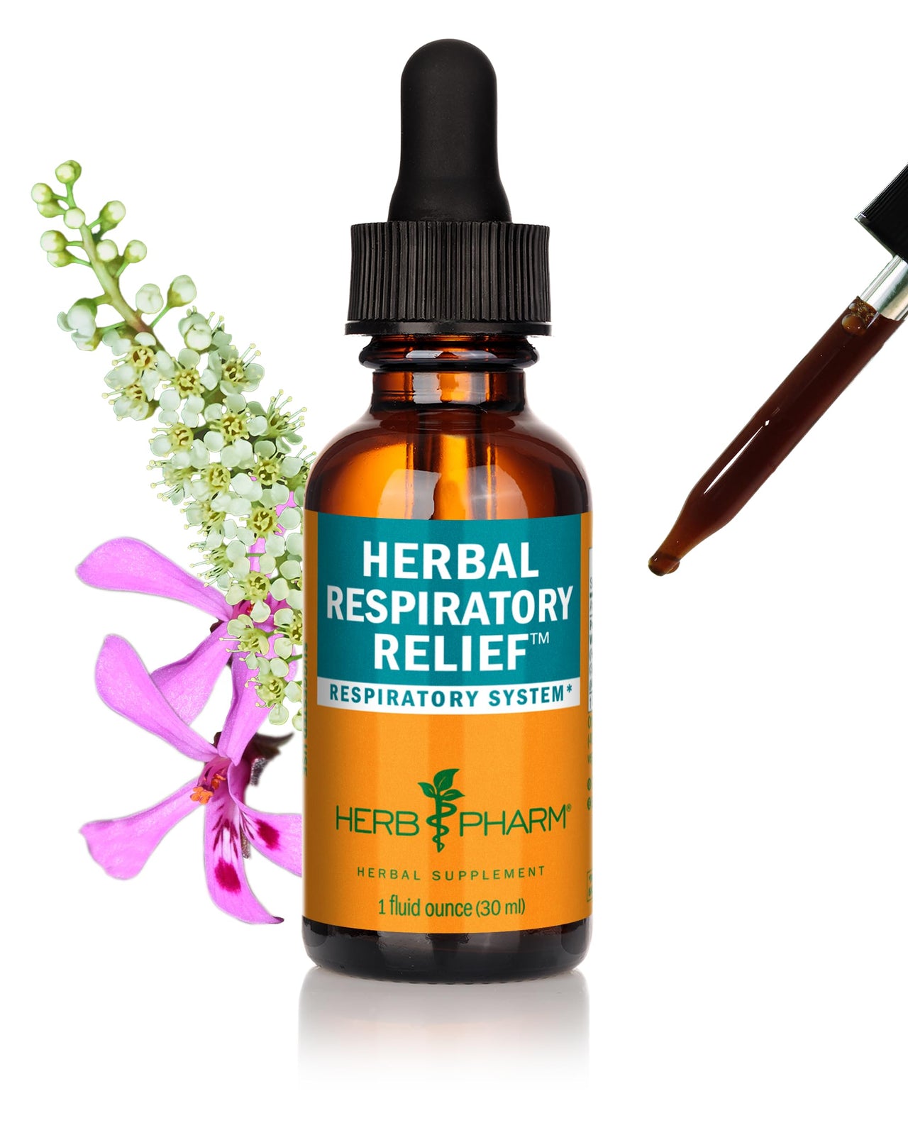 Herb Pharm Herbal Respiratory Relief Liquid Formula with Wild Cherry Liquid Extract, 1 Fl Oz (Pack of 1)