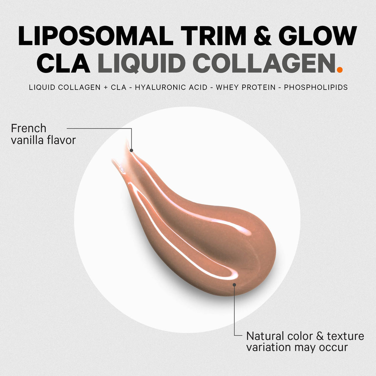 Codeage Liquid Collagen Supplement Vanilla Flavor, Beauty Trim & Glow Liposomal Collagen Peptides, CLA Conjugated Linoleic Acid, Hyaluronic Acid, Vitamin E, Hydrolyzed, Non-GMO, 15.22 fl oz