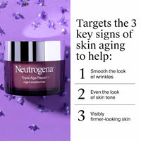 Thumbnail for Neutrogena Triple Age Repair Night Cream, 1.7oz Jar, Anti-Aging Face Cream, Face Moisturizer For Women & Men, Hydrating Night Face Moisturizer for Even Skin Tone & Firming, Vitamin C