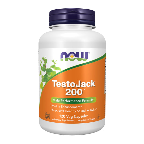 NOW Foods Supplements, TestoJack™ 200 with Tongkat Ali, Tribulus, Maca and Horny Goat Weed, 120 Veg Capsules