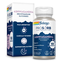 Thumbnail for SOLARAY Ashwagandha Capsules 18X Absorption - Ashwagandha Root and Leaf Extract 240 mg - Occasional Stress Relief and Mood Support Supplement - Vegan, 60-Day Guarantee - 30 Servings, 30 VegCaps