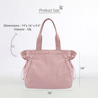 Thumbnail for ODODOS 18L Side-Cinch Shopper Bags Lightweight Shoulder Bag Tote Handbag for Shopping Workout Beach Travel, Blush Pink