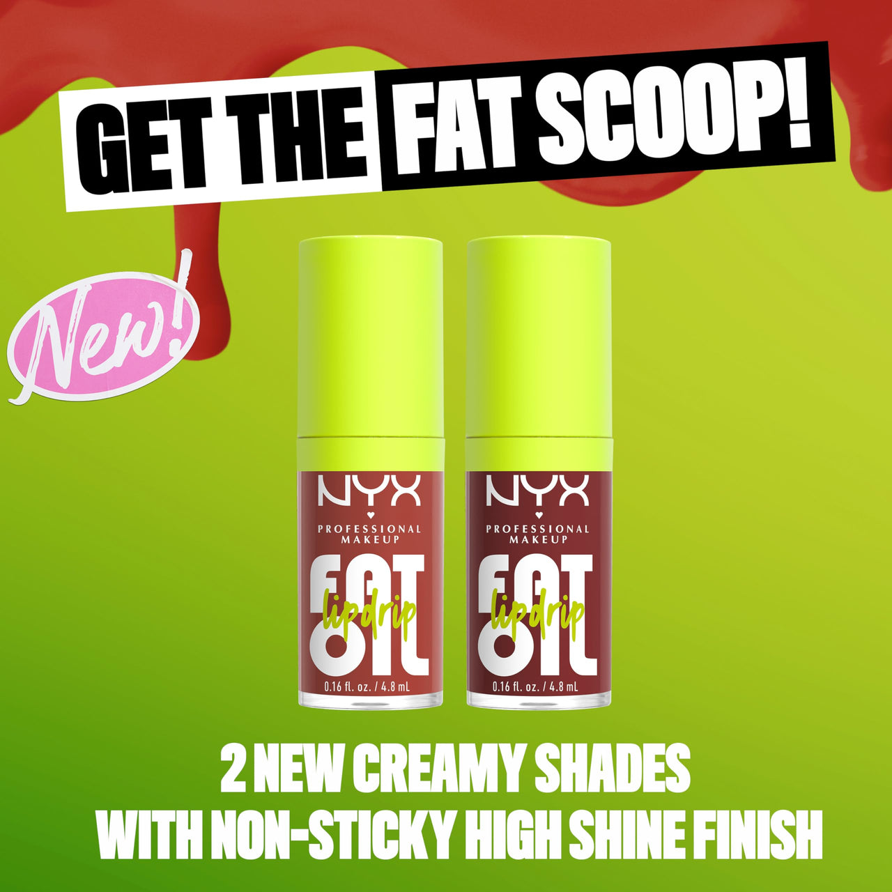 NYX PROFESSIONAL MAKEUP Fat Oil Lip Drip, Moisturizing, Shiny and Vegan Tinted Lip Gloss - Splash of Cream (Honey Nude)