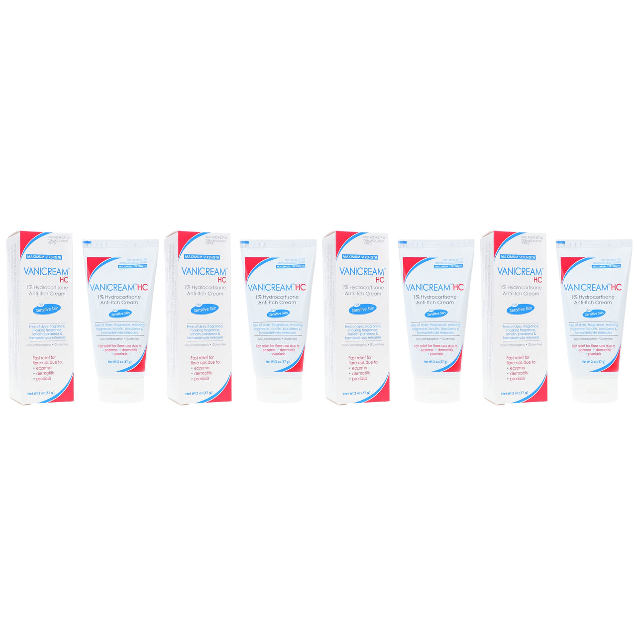 Vanicream HC 1% Hydrocortisone Anti-Itch Cream - 2 oz, Pack of 4