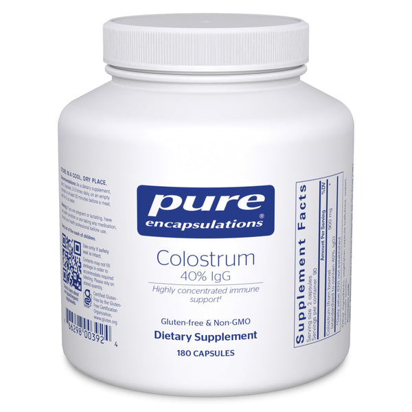 Pure Encapsulations Colostrum | 40% IgG Highly Concentrated Immune Support* | 180 Capsules