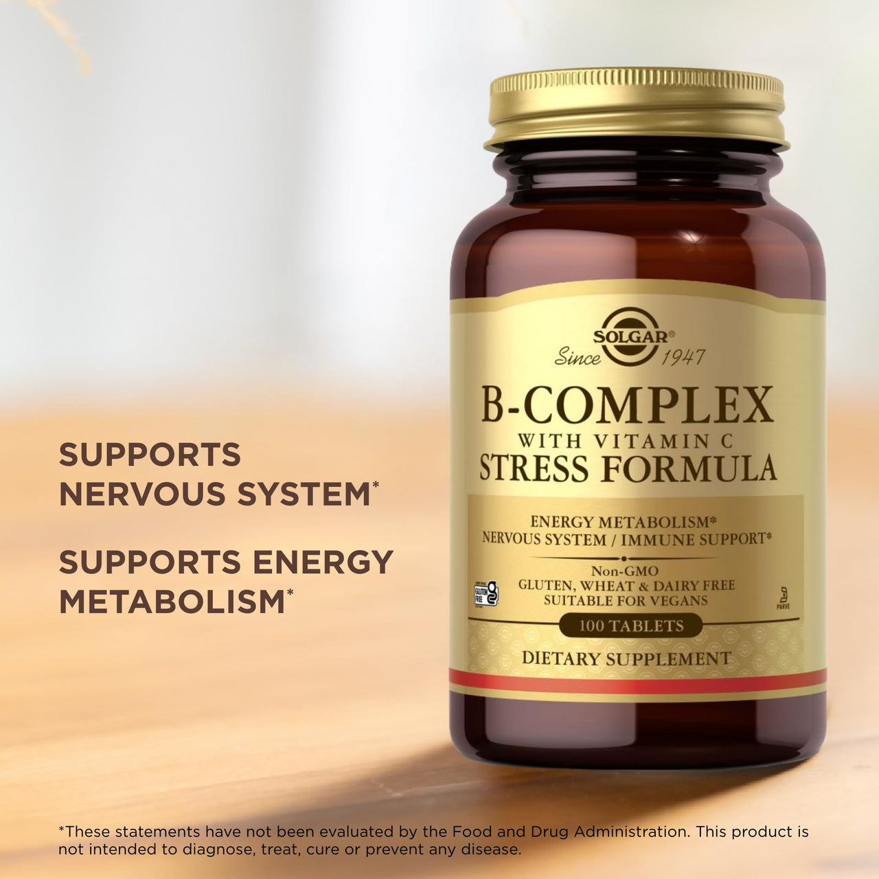 B-Complex with C Stress Formula Solgar 100 Tabs