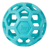 Thumbnail for JW Pet HOL-ee Roller™, Dog Toy Puzzle Ball, Natural Rubber, Medium (4.5” Inch Diameter), Blue