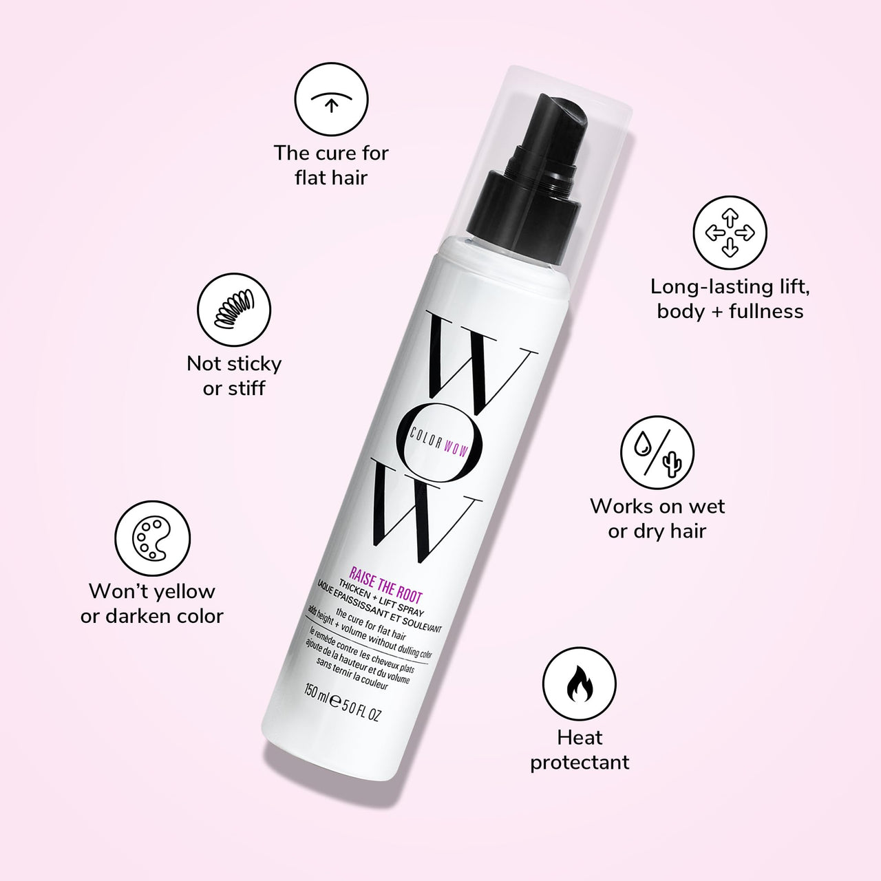 COLOR WOW Raise the Root Thicken + Lift Spray â€“ All-Day Volume for Fine, Flat Hair without dulling color