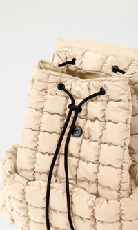 Thumbnail for ODODOS Quilted Backpack 2.0 for Women Lightweight Puffer Hiker Pack Drawstring Padding Travel Gym Bag, Ivory