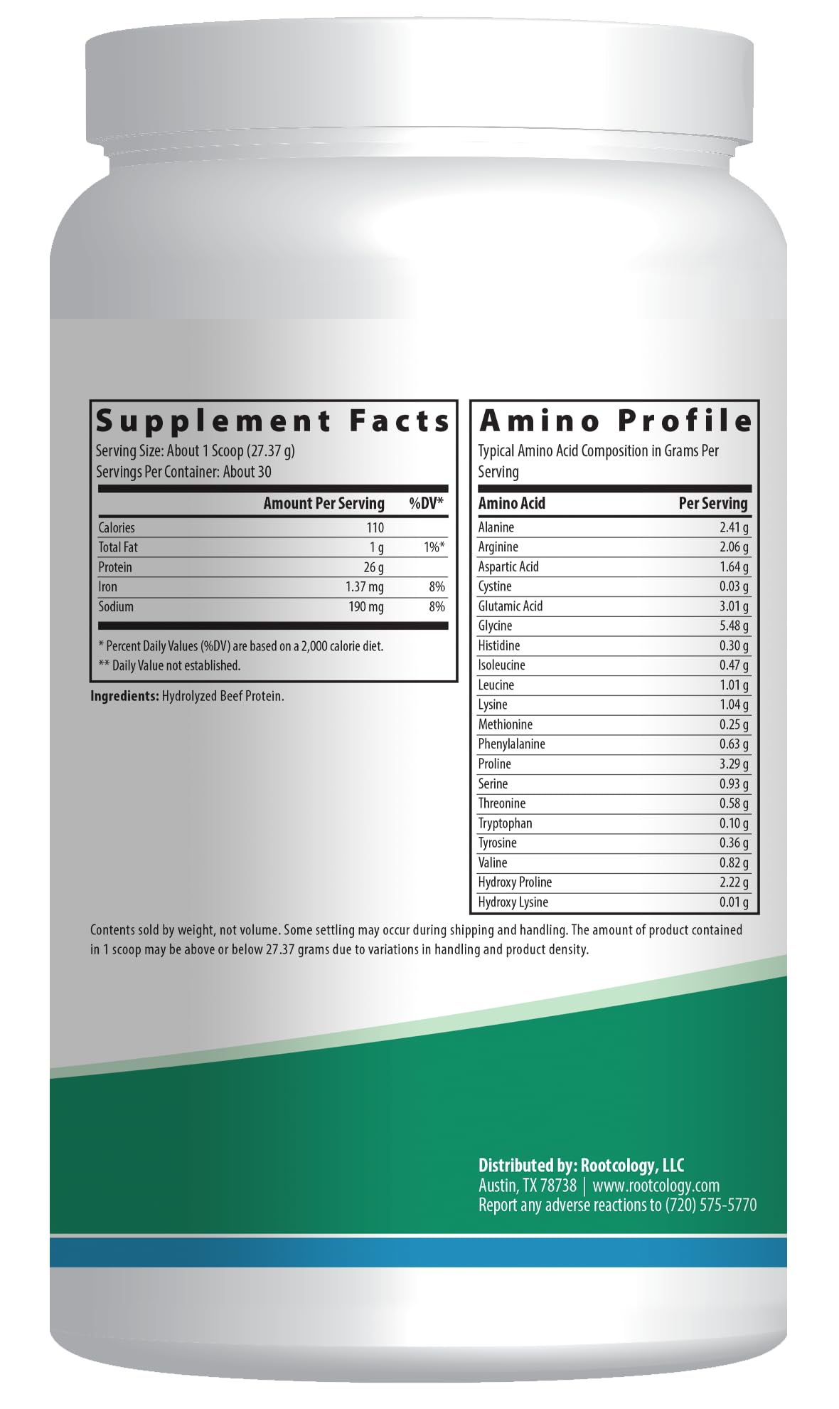 Rootcology by Dr. Izabella Wentz | AI Paleo Protein | Unflavored Hydrolyzed Beef Protein Powder with 26g Beef Protein per Serving | 30 Servings