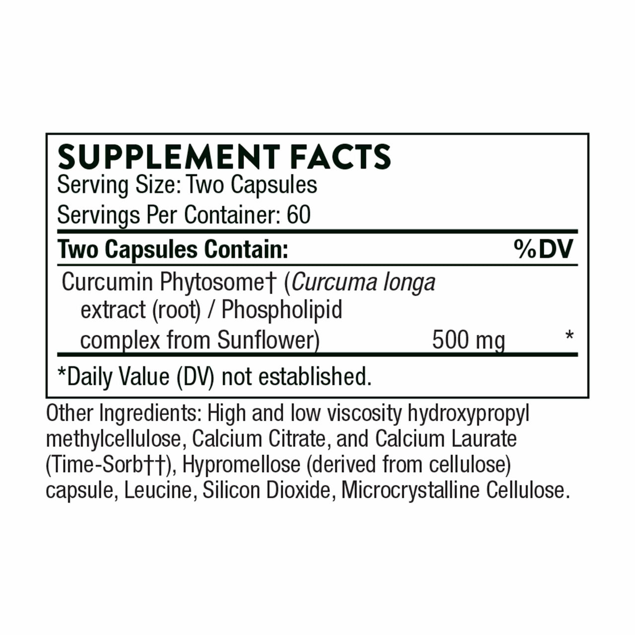 THORNE Curcumin Phytosome 500 mg (Meriva) - Sustained Release, Clinically Studied, High Absorption - Supports Healthy Response in Joints and Muscle* - 120 Capsules - 60 Servings