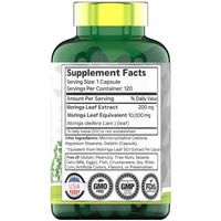 Thumbnail for tnvitamins Moringa Capsules 10,000 mg - 120 Capsules | High Potency Moringa Leaf Extract Superfood Supplement for Energy, Vitality & Antioxidant Support
