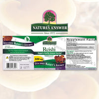 Thumbnail for Nature's Answer Reishi Mushroom Mycelia Vegetarian Capsules, 90-Count | Immune Support | Promotes Cardiovascular Health | Liver Support