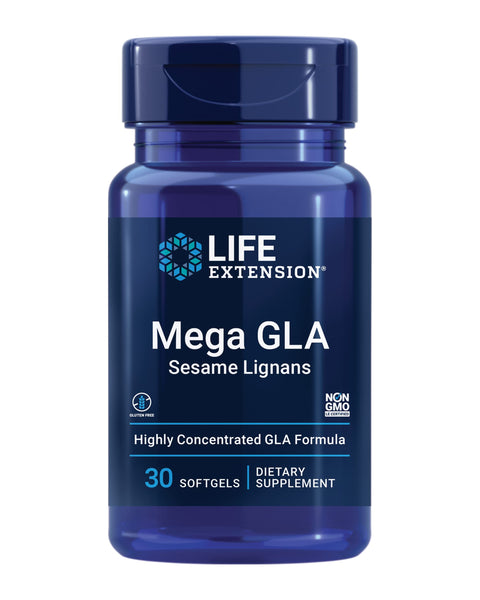 Life Extension Mega GLA Sesame Lignans, Omega-6 Fatty acids to Promote a Healthy inflammatory Response, Gluten Free, Non-GMO, 30 softgels