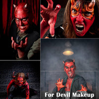 Thumbnail for MEICOLY Clown Makeup Kit,White Black Red Face Body Paint for Halloween Devil Joker Zombie Vampire Skeleton SFX Makeup,Pro Oil Based Body Paint with 6 Painting Brushes,4 Sponges,130g/4.59 oz