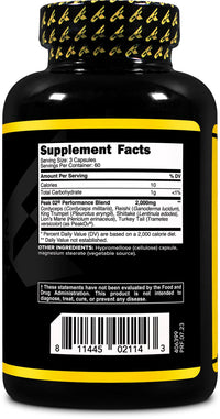 Thumbnail for Primaforce Peak O2 Performance Mushroom Powered Oxygen Absorption Booster (180 Capsules) (2,000 mg Per Serving, 60 Servings) - Athletic Performance Supplement, Ultimate Mushroom Blend