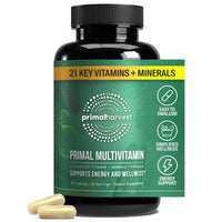 Thumbnail for Primal Harvest Primal Multivitamin - Daily Multi-Vitamin Supplement with 21 Essential Vitamins & Minerals for Women & Men - Vitamin A, C, D, E, B12, B6, Biotin, Folic Acid, Zinc, Copper & Selenium