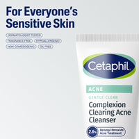 Thumbnail for Cetaphil Gentle Clear Complexion-Clearing BPO Acne Cleanser with 2.6% Benzoyl Peroxide, Creamy and Soothing for Sensitive Skin, Suitable for All Skin Types, 4.2oz