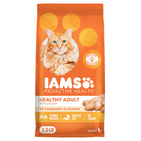 Thumbnail for IAMS Proactive Health Dry Cat Food, Healthy Cat Food Dry Recipe for Adults, with Chicken 3.5 lb. Bag