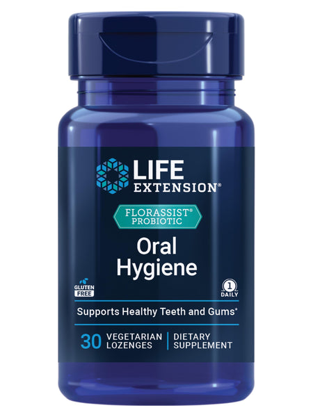 Life Extension FLORASSIST® Probiotic Oral Hygiene, Oral probiotic for Teeth and Gums, pH Levels, Dental Hygiene, Immune Support, BLIS M18™, Once Daily, Gluten Free, Vegetarian, 30 lozenges