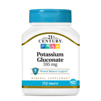 Thumbnail for 21st Century Potassium Gluconate, 595 mg, 110 Tablets