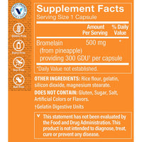 Thumbnail for The Vitamin Shoppe Bromelain 500mg 600 GDU - Protein Digestion & Absorption | Pineapple Enzyme | 300 Capsules | Digestive Support
