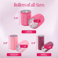Thumbnail for Thermal Rollers for Hair - 37pc Set - 18 Self-Grip Hair Rollers with 18 Clips and Styling Comb - Aluminum Thermal Hair Rollers for Volume and All-Day Curls - For Short, Medium, and Long Hair (Large)