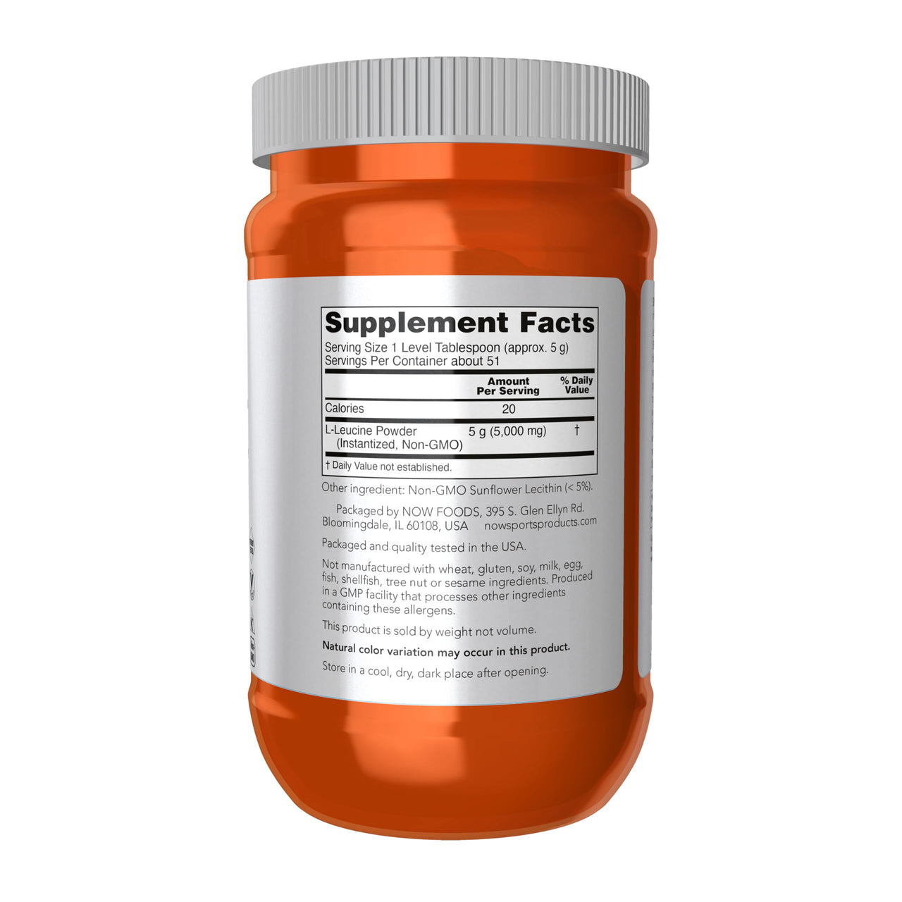 NOW Foods Sports Nutrition, L-Leucine Powder, Builds Lean Tissue*, Amino Acids, 9-Ounce