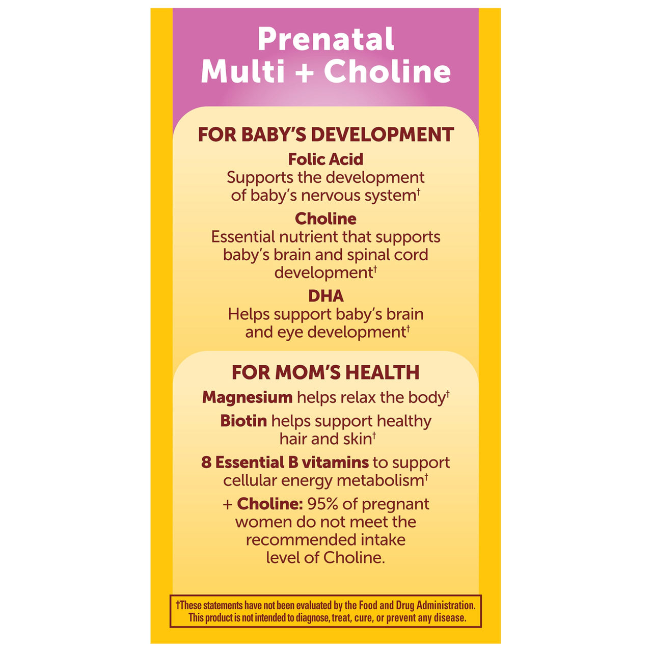 Nature Made Prenatal Vitamin Softgels + Choline Capsules, Folic Acid + DHA + Choline, 60 Prenatal Vitamins for Women, 60 Choline Supplements Capsules, 60 Day Supply