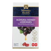 Thumbnail for Manuka Health Manuka Honey Lozenges – 15 Blackcurrant Flavored Lozenges – Natural Throat Lozenges Infused with Raw Manuka Honey and Vitamin C for Immune Support