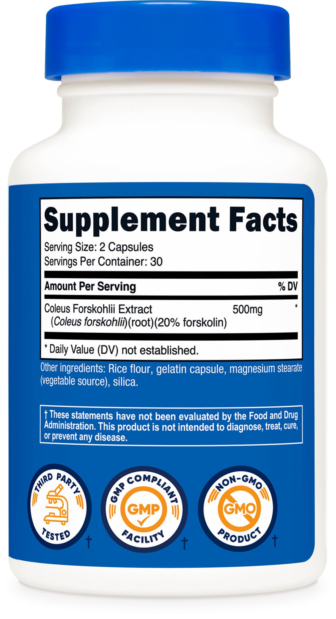 Nutricost Coleus Forskohlii 500mg, 60 Capsules - Maximum Strength Formula