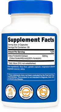 Thumbnail for Nutricost Coleus Forskohlii 500mg, 60 Capsules - Maximum Strength Formula