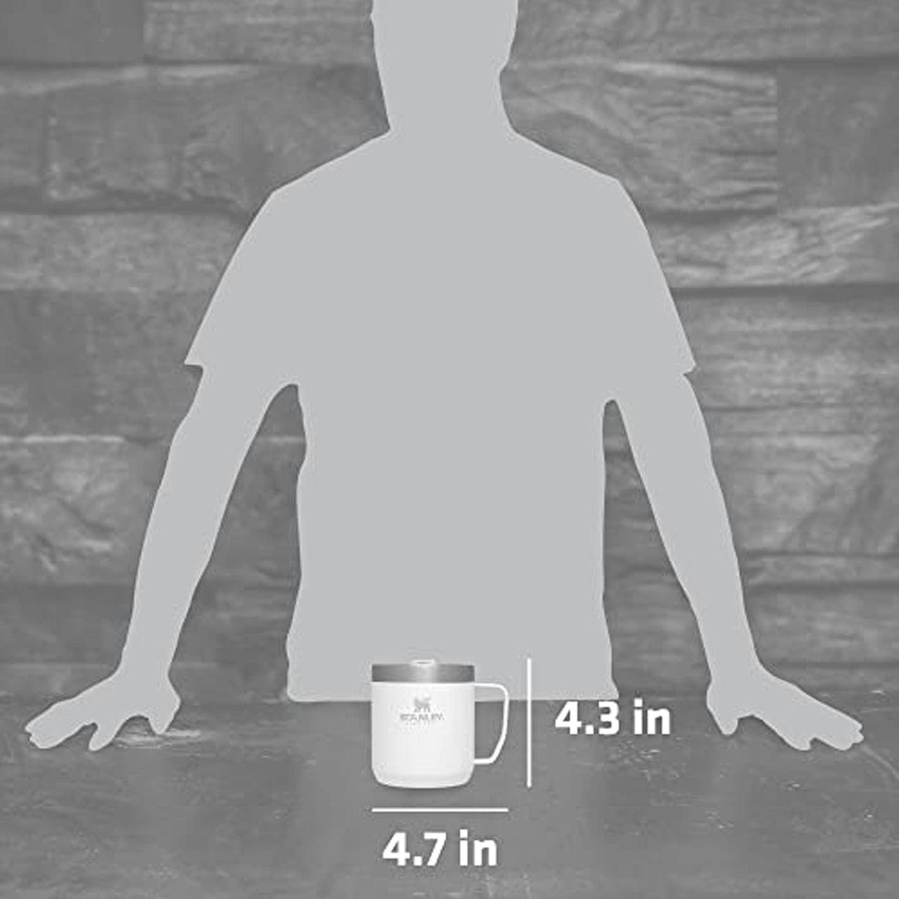 STANLEY Stay-Hot Camp Mug 12 oz | Press Fit Drink Through Lid | Cup for Coffee, Tea and Drinks | Insulated Stainless Steel Coffee Mug | BPA-Free | Polar