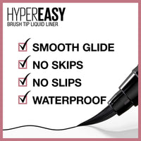 Thumbnail for Maybelline Hyper Easy Liquid Pen No-Skip Eyeliner, Satin Finish, Waterproof Formula, Pitch Black, 0.018 Fl Oz