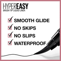 Thumbnail for Maybelline Hyper Easy Liquid Pen No-Skip Eyeliner, Satin Finish, Waterproof Formula, Pitch Black, 0.018 Fl Oz