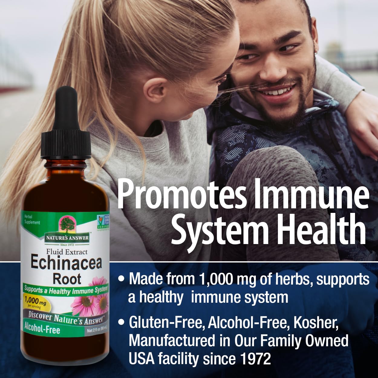 ature's Answer Echinacea Extract | Supports a Healthy Immune System | Vegan, Gluten-Free, Alcohol-Free, Non-GMO & Kosher Certified | 1oz