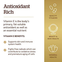 Thumbnail for Solgar Vitamin E 268 MG (400 IU) (d-Alpha Tocopherol & Mixed Tocopherols), 100 Softgels - Supports Immune System & Skin Nutrition - Natural Antioxidant - Gluten Free, Dairy Free - 100 Servings