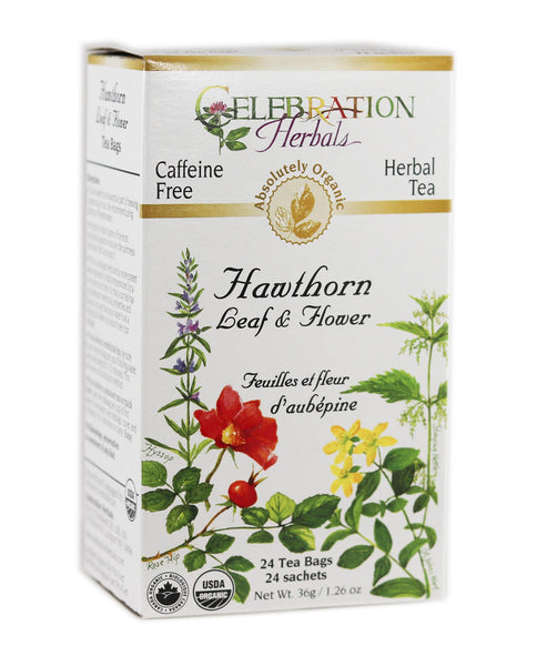 CELEBRATION HERBALS Hawthorn Leaf & Flower Organic 24 Bag, 0.02 Pound