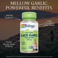 Thumbnail for SOLARAY Black Garlic 500 mg - Fermented for Easier Digestion and Mellow Aftertaste - Antioxidant Garlic Supplements - Non-GMO, Vegan, Lab Verified - 60-Day Guarantee - 50 Servings, 50 VegCaps