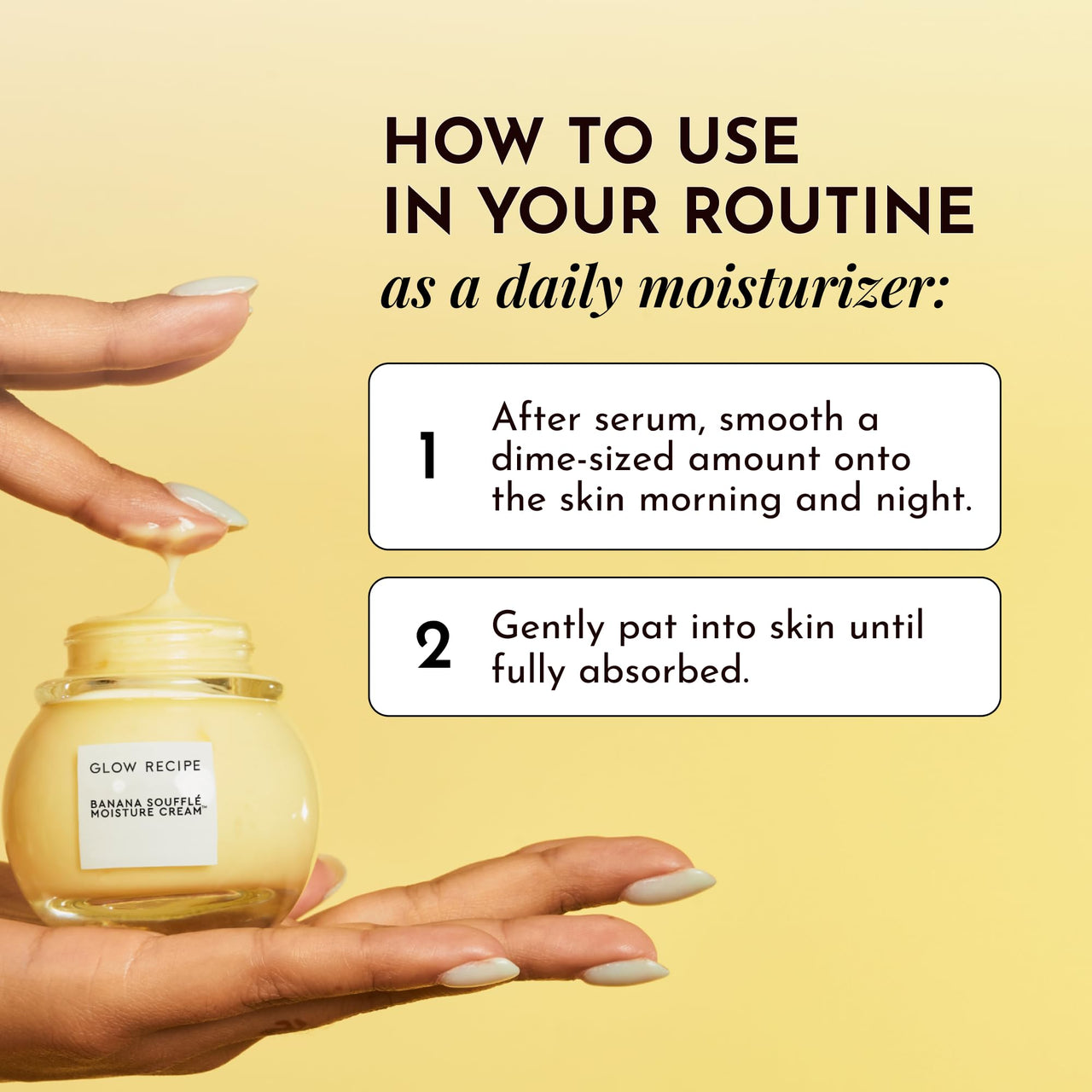 Glow Recipe Banana Souffle Moisturizer Face Cream - Lightweight Hydrating Moisturizer with Centella Asiatica & Turmeric to Soothe Redness & Improve Skin Barrier, Non-Comedogenic Korean Skin Care, 50ml
