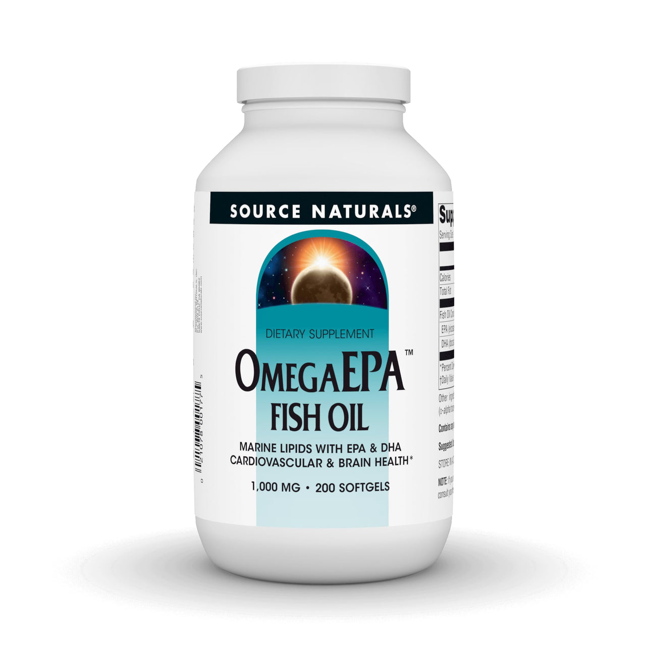 Source Naturals OmegaEPA Fish Oil - Marine Lipids with EPA & DHA Supports Cardiovascular & Brain Health - 200 Softgels