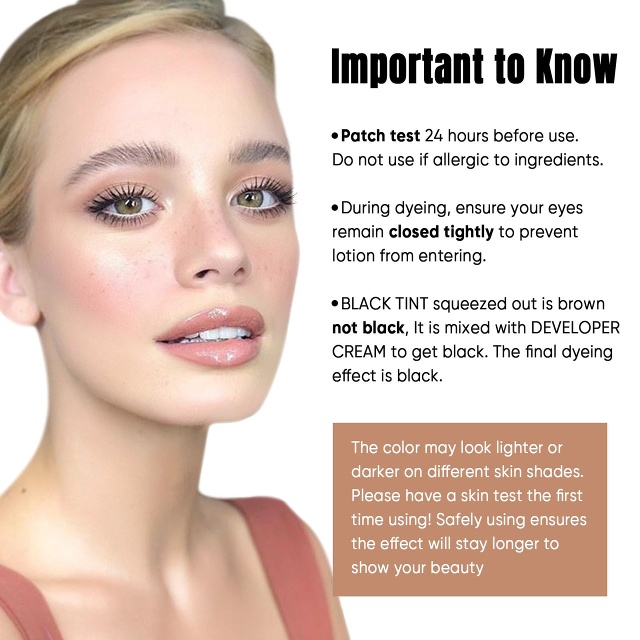 Lomansa Lash Color Kit Instant Black Eyelash Color 8ml Easy to Use with Natural Results for Beginner Salon Beauty