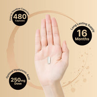 Thumbnail for NatureBell 2 Pack Plant Based Hyaluronic Acid Supplements 250mg with 25mg Vitamin C & Biotin 5000mcg, 480 Total Capsules | Essential for Hair Growth, Joint Support, & Hydrating Skin | Non-GMO