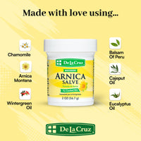 Thumbnail for De La Cruz Arnica Salve - Foot Cream for Dry Cracked Heels and Feet - Moisturizing Hand Salve for Dried Hands - 24 Hour Moisture Foot Cream for Dry Cracked Feet and Rough Skin - (2 Ounces)