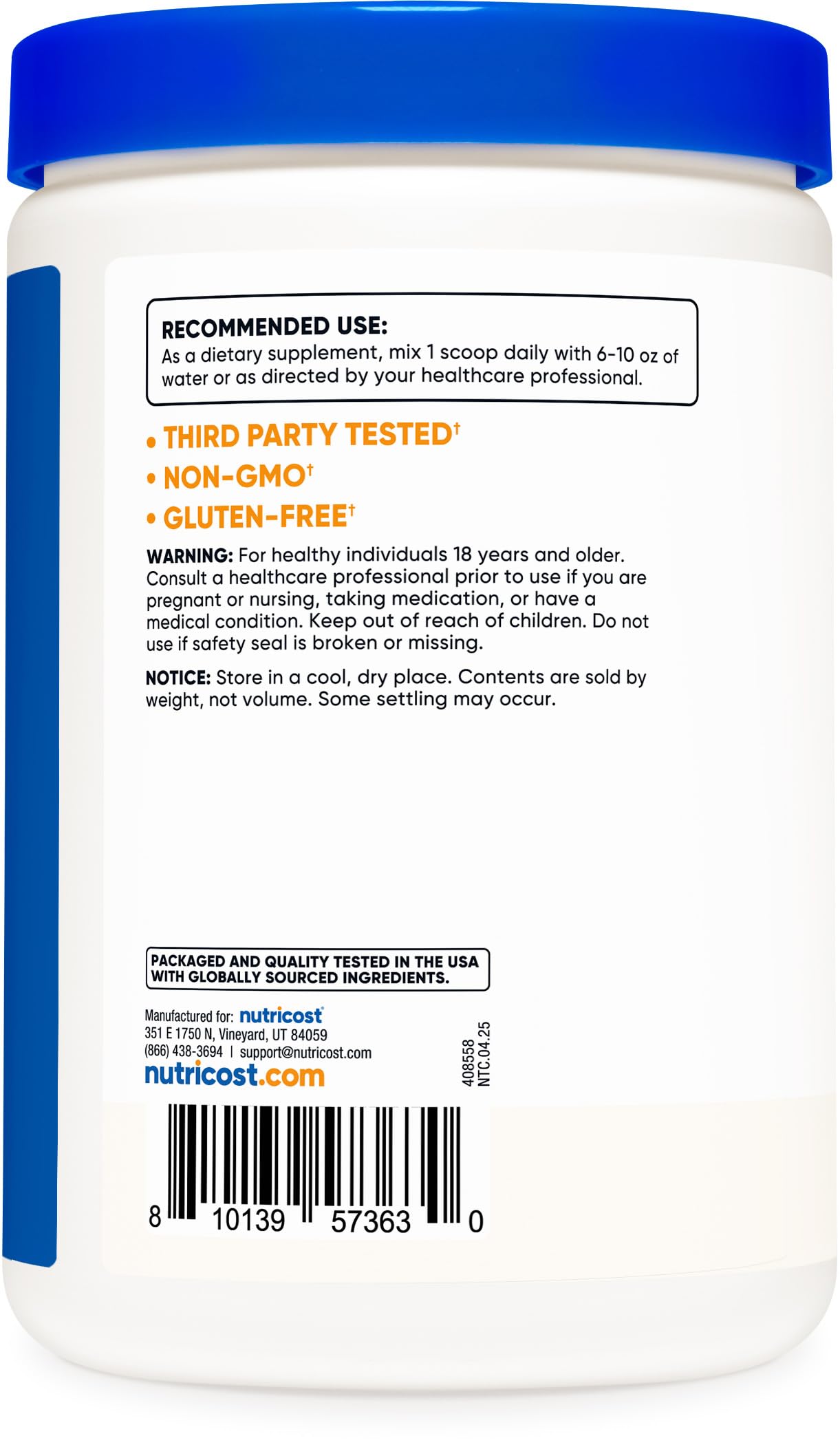 Nutricost Glucomannan Powder 500 Grams