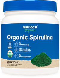 Thumbnail for Nutricost Organic Spirulina Powder 454 Grams, 1LB - Pure, Certified Organic Spirulina