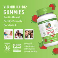 Thumbnail for MaryRuth Organics Vegan Vitamin D3 + Vitamin B12 Gummies | 2 Month Supply | Supports Bone Health | Immune Support Supplement | Energy Supplements | Methyl B12 Vegan Non-GMO Gluten Free | 60 Servings