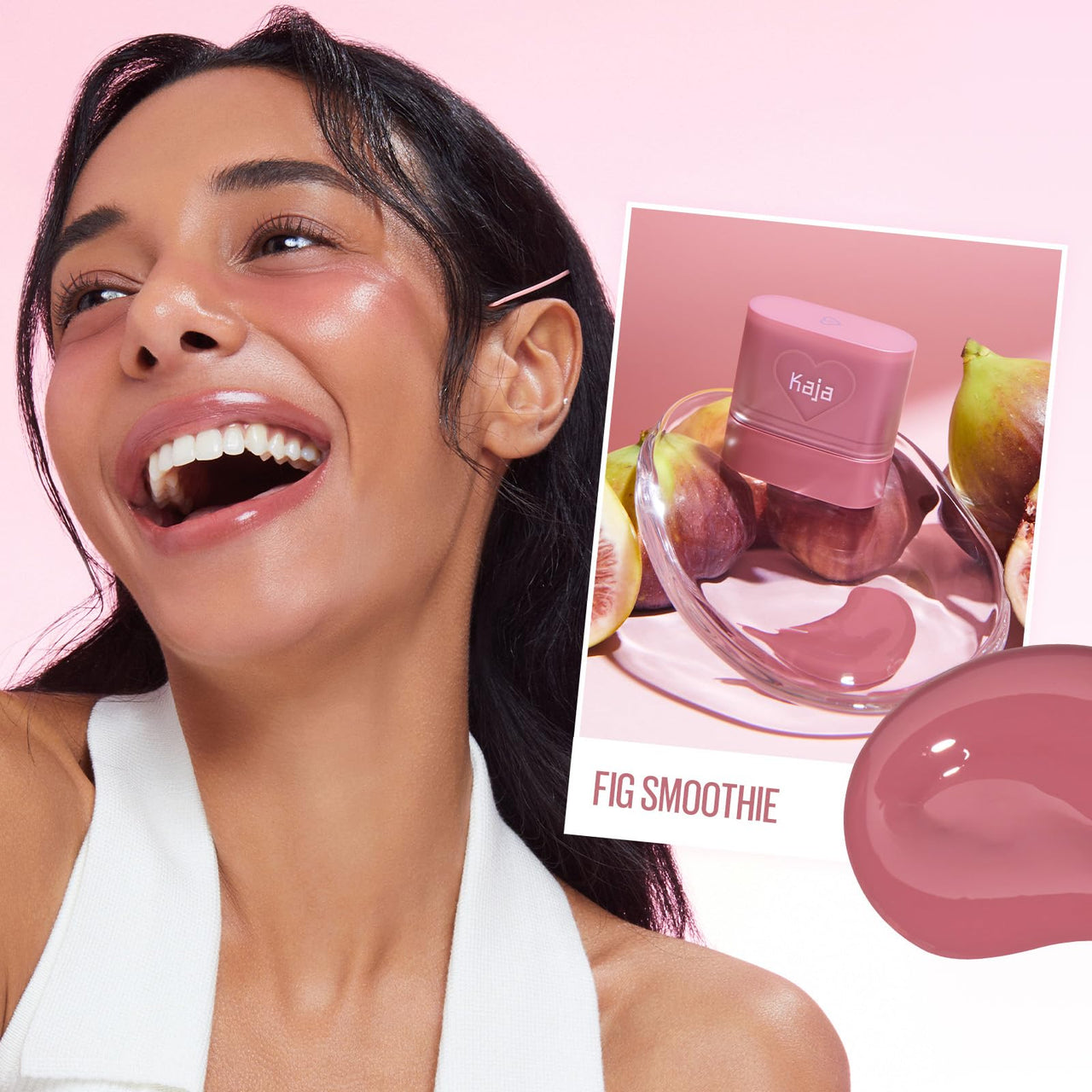 Kaja Cheek & Lip - Dewy Bar 04 Fig Smoothie | Creamy Blusher and Balm Multi-Stick, 45% Moisturizing Oil, Apple Extract, Vitamin-Hyaluronic Acid Infused, High Shine, 10g